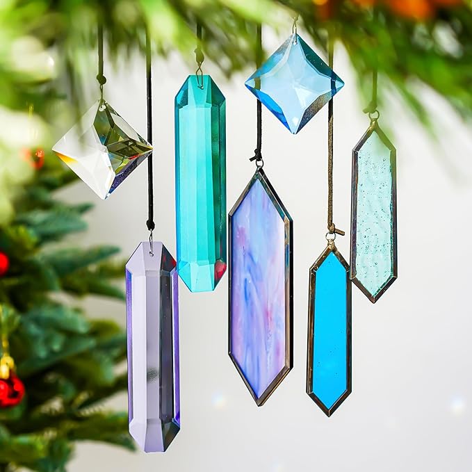 7 Pack Stained Glass Icicle Ornaments - Image 4