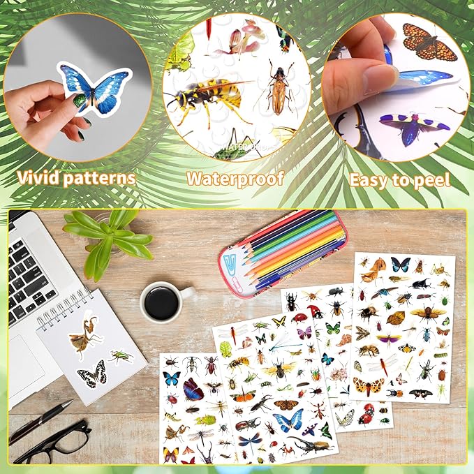 Insect Animals Stickers 840 Count Insect Bug Butterfly Animal Stickers Party - Image 3