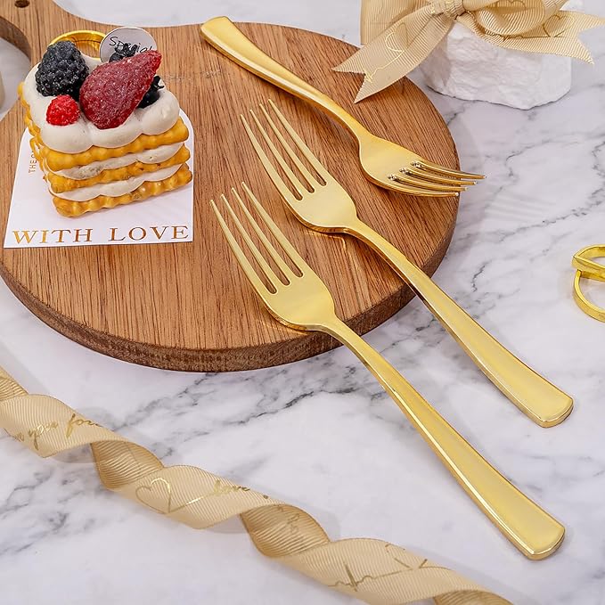bUCLA 600PCS Gold Plastic Forks - Image 3