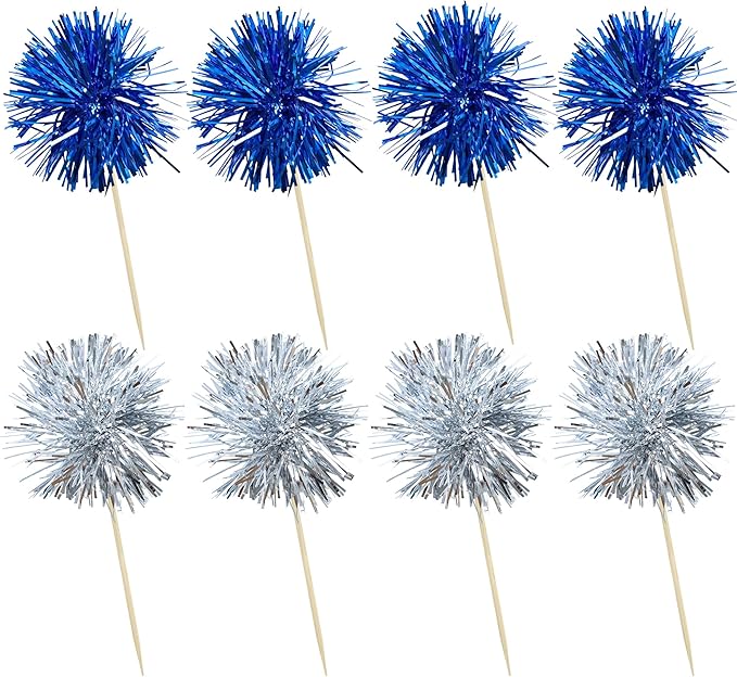 Ephlyn 30Pcs Foil Firework Cupcake Toppers Party Birthday Cake Toppers Supplies - Image 3