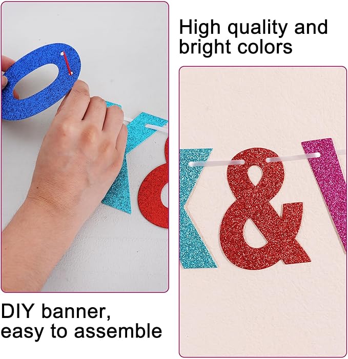 BEISHIDA 116 PCS A-Z Glitter Colorful DIY Letter Banner Kit Make Your Own - Image 2