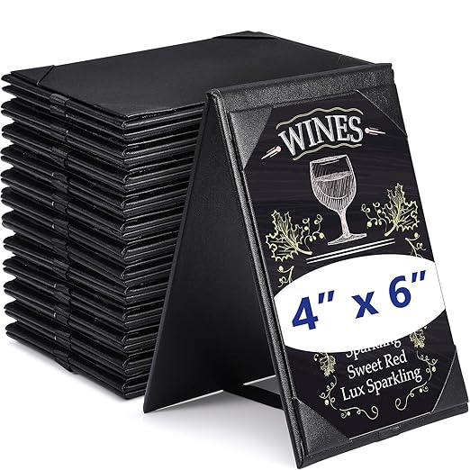 Gerrii Leatherette Table Tents Black PU Leather Menu Covers Bulk Double Sided by Gerrii