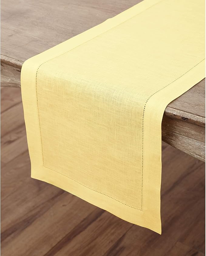 Solino Home Linen Yellow Table Runner 144 Inches Long - Image 2