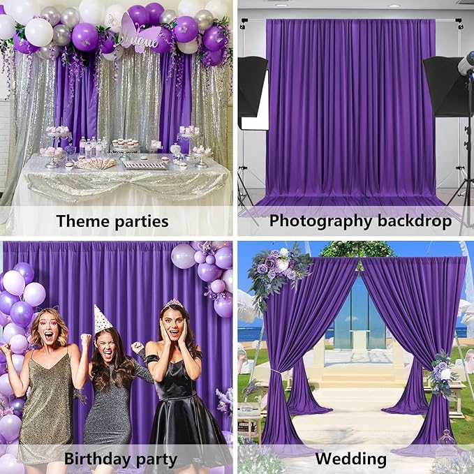 10 x 7 Feet Purple Backdrop Curtain - Image 5