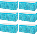 6 Pack 29x108 Inch Metallic Foil Fringe Tinsel Table Skirts Banner by AIKENLIN