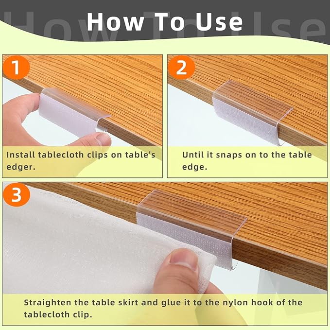 24 Pieces Table Skirting Clips Clear Tablecloth Clips - Image 3