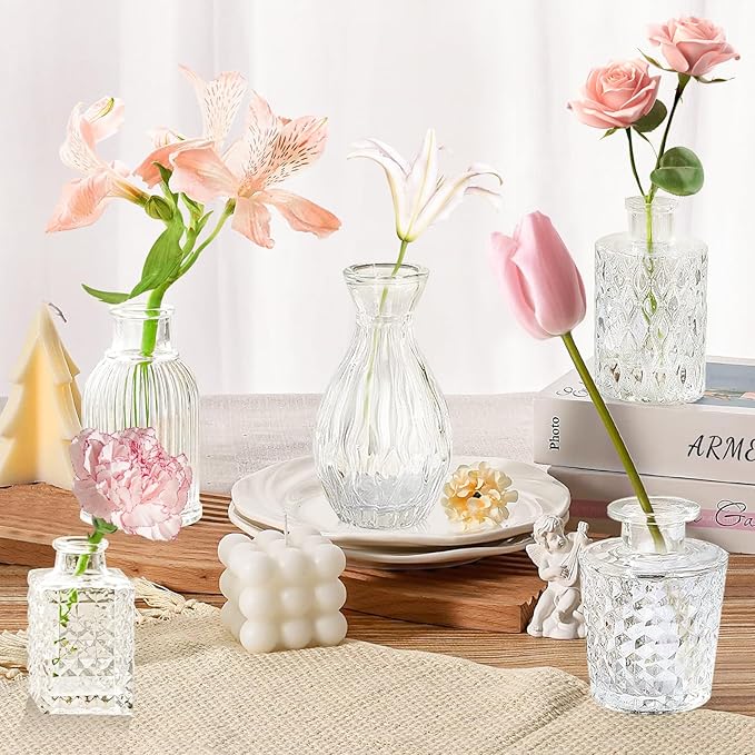 Bud Vases - in Bulk 24, Vintage Small Glass Bud Vases - Image 6
