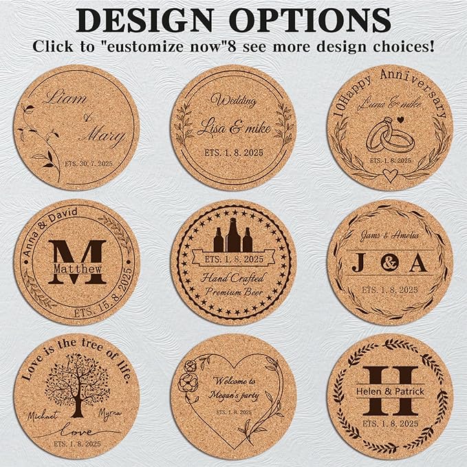 Custom Coasters Personalized Cork Coasters Bulk - Image 3