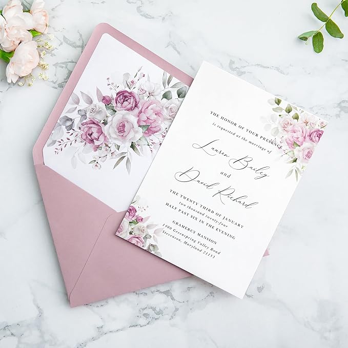 PONATIA 50PCS A7 Euro Flap Envelopes, 5.25 x 7.25'' Liner Envelope - Image 5
