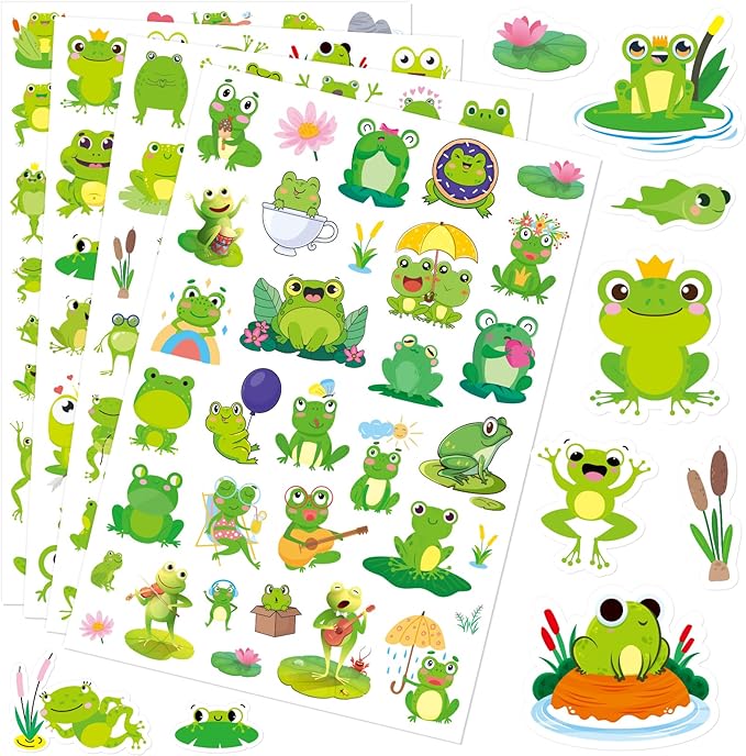 Frog Stickers Summer Spring Happy Honey Frog Decal Sticker 760 Counts Party by MoShining