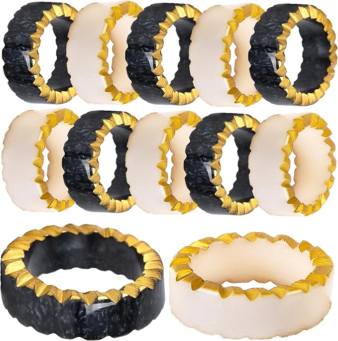 Epoxy Resin Napkin Rings Set of 12 by CLEENTABLE