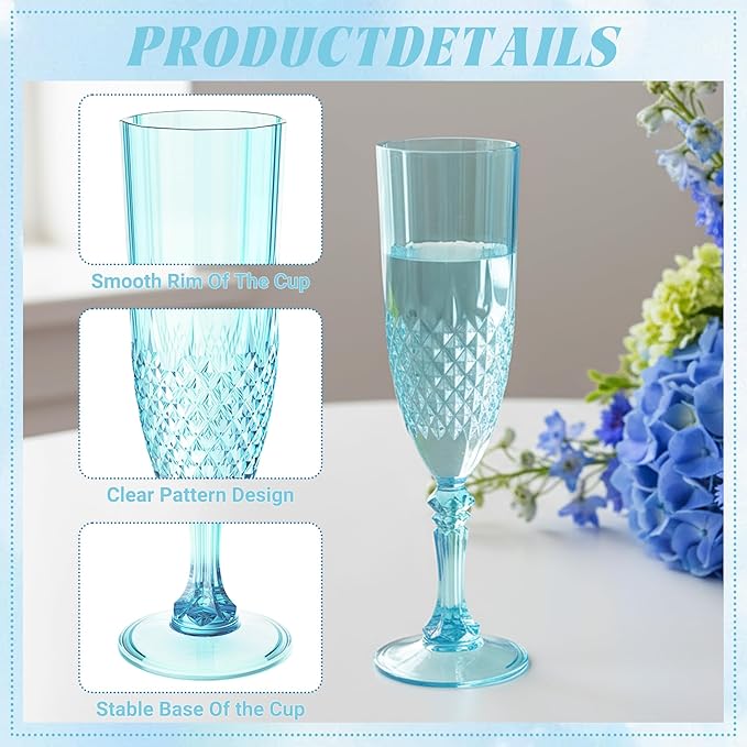 Plastic Champagne Flutes, for Weddings Bachelor Parties Toasting and Events - Image 5
