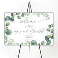 Editable Wedding Welcome Sign, Welcome Sign, Watercolor, Eucalyptus Wedding Sign by Custom