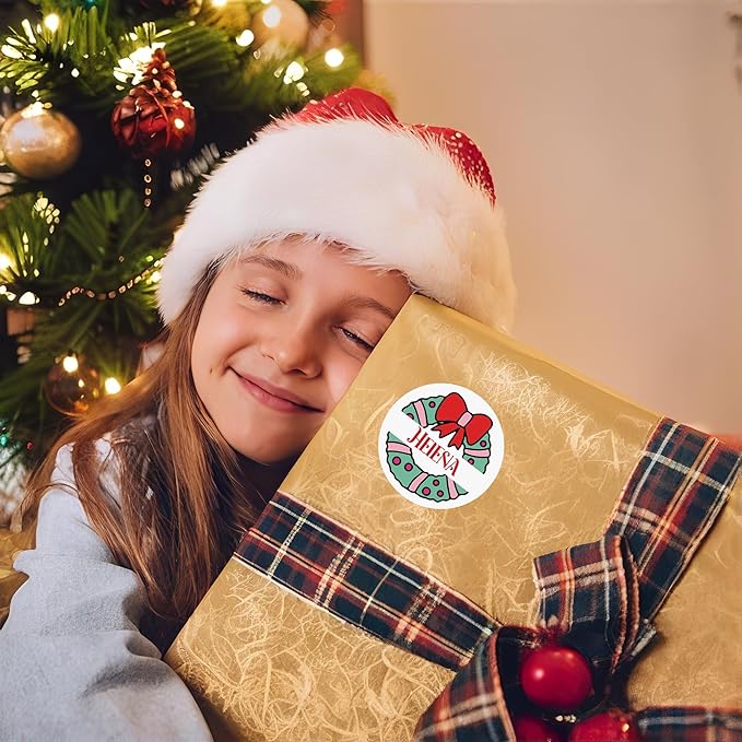 Personalized Christmas Stickers, Custom Name Waterproof Christmas Gift Tags - Image 6
