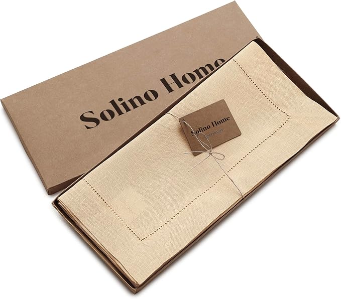 Solino Home Linen Beige Table Runner 72 Inches Long - Image 6