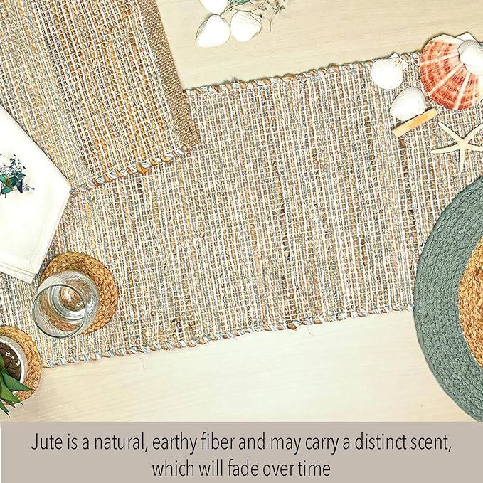 Chardin home Natural Jute Table Runner 13x48 Inch – Vintage Boho Rustic Table - Image 2