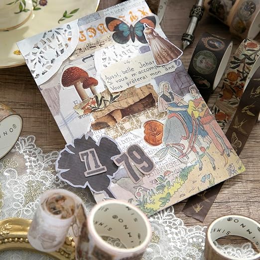 18 Rolls Vintage Victorian Washi Tape Set Journal Tape - Image 5