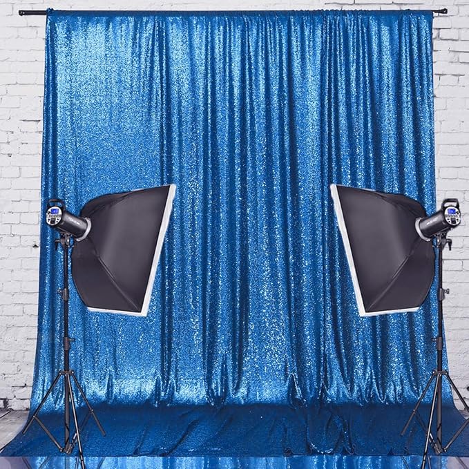 Eternal Beauty Turquoise Sequin Backdrop, 4x7 Ft Glitter Background Curtains - Image 8