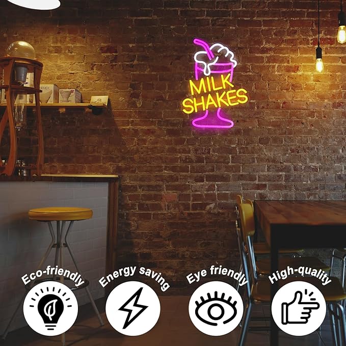 Milk Shakes Neon Signs Ice Cream Neon Sign Milk Tea LED Neon Light Frozen - Image 4