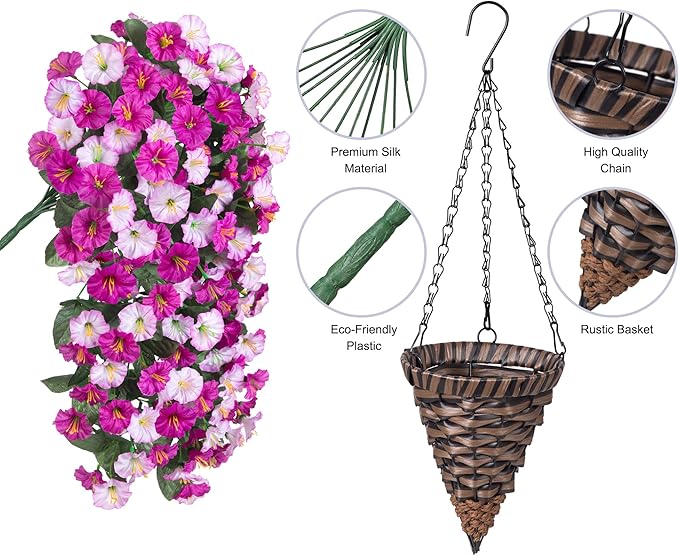 Artificial Fake Hanging Flowers Basket - Image 4