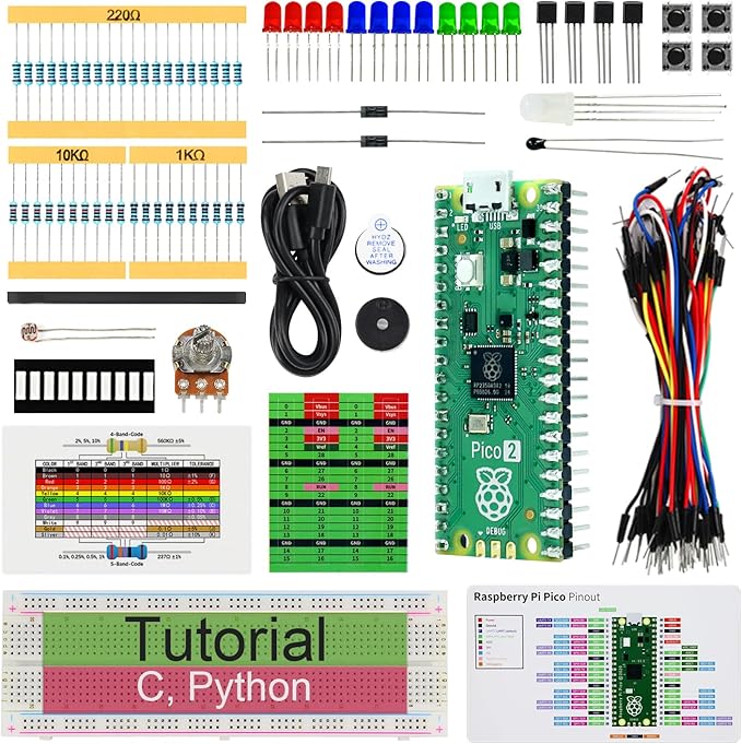 Freenove Basic Starter Kit for Raspberry Pi Pico 2, Dual Arm Cortex-M33 and by Freenove