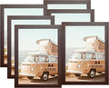 KTKDE A4 Picture Frame Set of 6, Document 8.3x11.7 Certificate Frame Walnut by KTKDE
