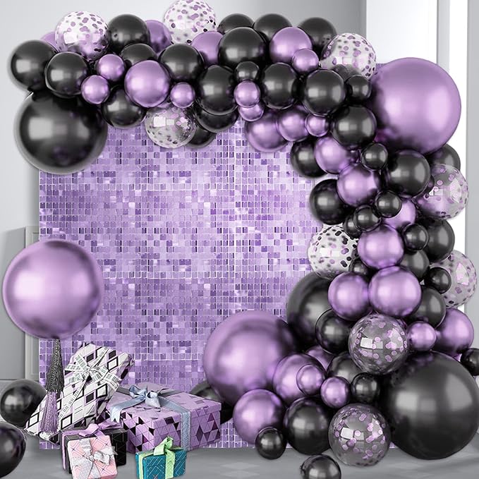 24PCS Light Purple Shimmer Wall Backdrop, Square Sequin Photo Backdrops Panel - Image 5