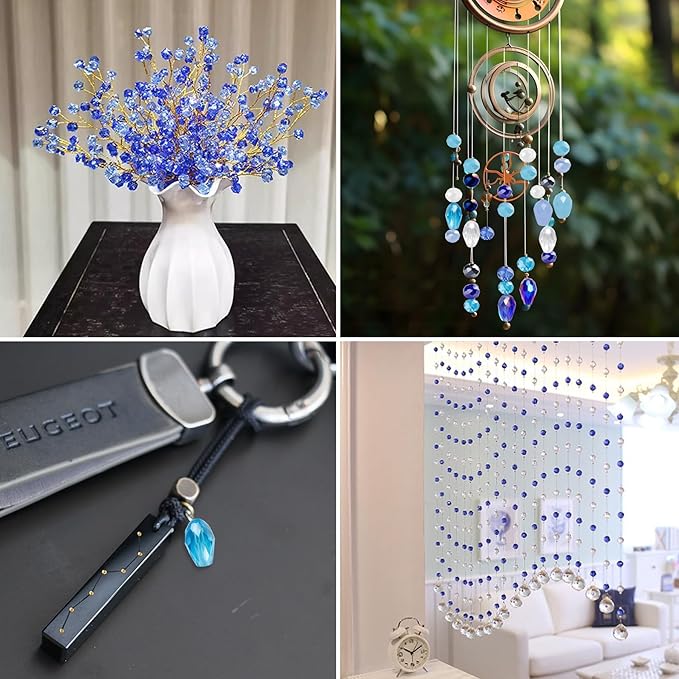 Glass Beads for Jewelry Making -800PCS Blue Crystal Beads for Bracelet Making - Image 5