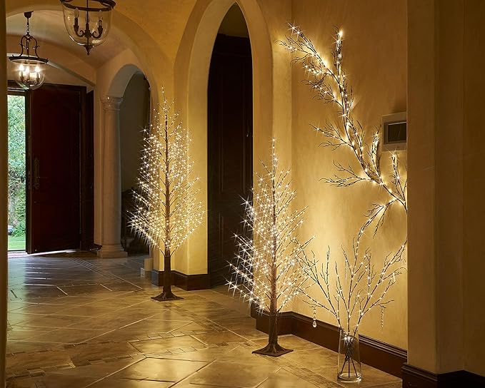 LITBLOOM Brown 6FT 120 LED Fairy Lights Plug in Willow Vine Garland - Image 3