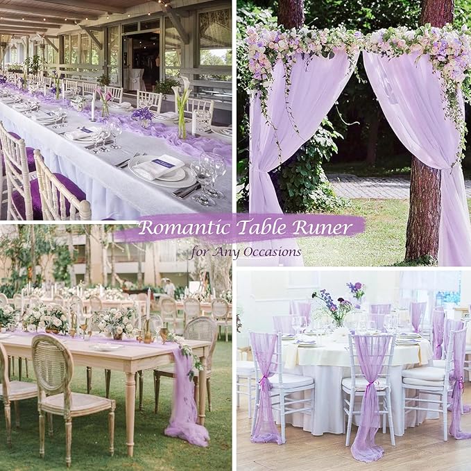Lilac Purple Cheesecloth Table Runner Boho 10ft Gauze Cheese Cloth Gorgeous - Image 6