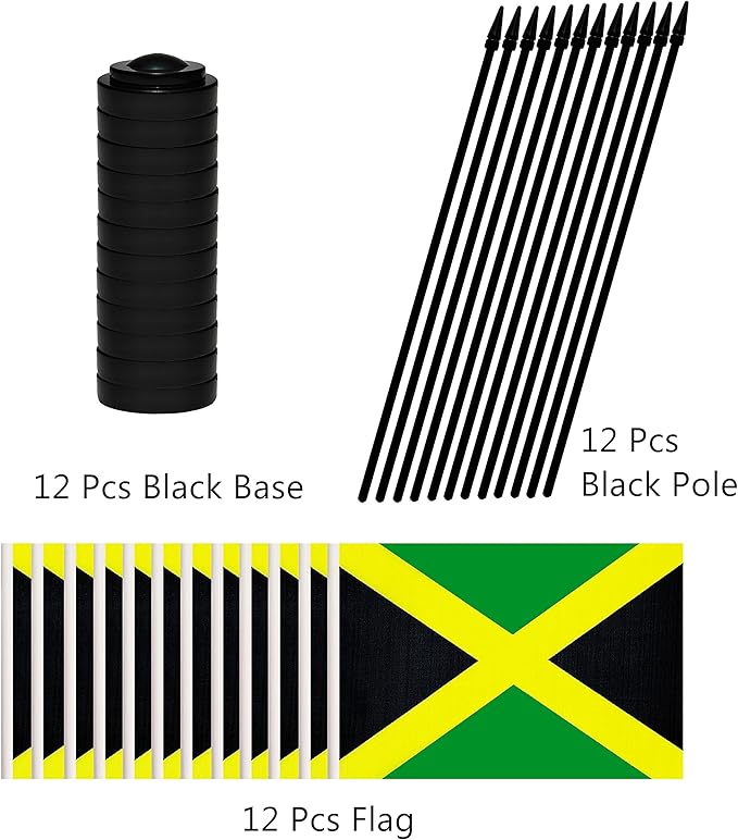 12 Pack Jamaica Desk Flags Set, Jamaican Small Mini Table Office Flags - Image 3