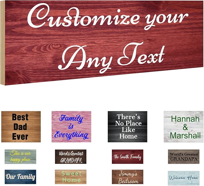 Custom Sign Personalized Wooden Signs by Qingxily