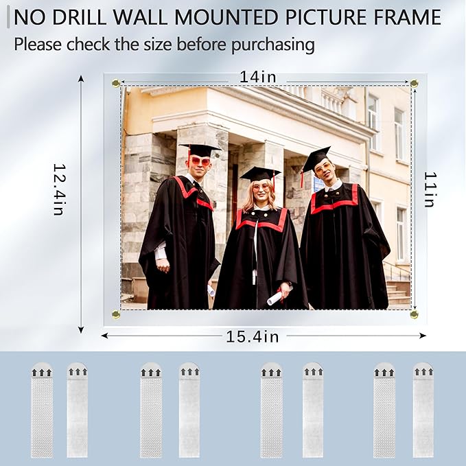 Acrylic Picture Frame for Wall, No Drill Floating Frameless Photo Frame for - Image 2