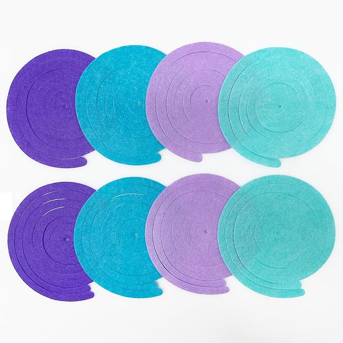 36 Pcs Mermaid Hanging Swirl Decorations Teal Purple Felt Swirl Streamer Spiral - Image 4