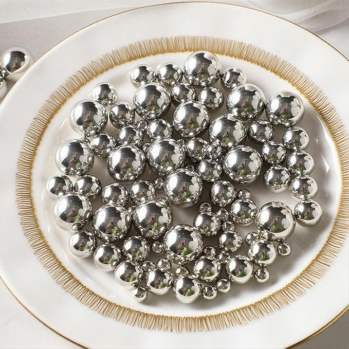 200 Pcs Vase Filler Beads Silver Pearl Beads by PNJHDZ