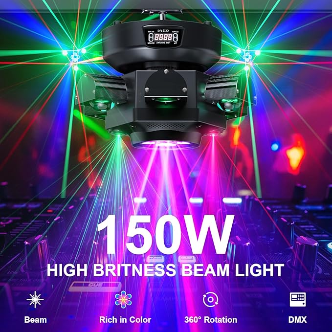 Moving Head DJ Lights, 150W RGBW LED Moving Head Light - Image 2