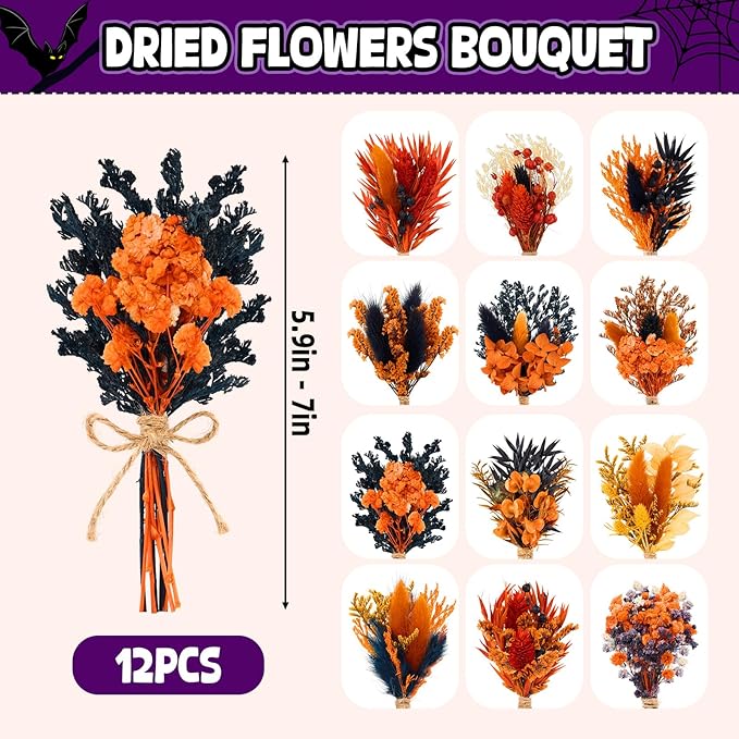 12/24 PCS Charming Dried Flowers Bouquet - Image 2