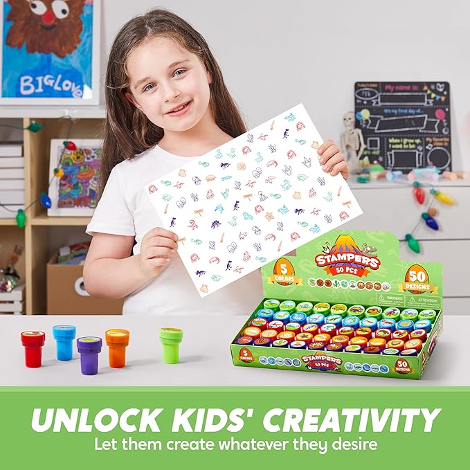 JOYIN 50PCS Dinosaur Stamps for Kids, 50 Different Designs, Sea Creatures - Image 5