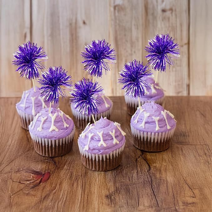 Ephlyn 30Pcs Foil Firework Cupcake Toppers Party Birthday Cake Toppers Supplies - Image 4