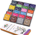 Finger Washable Ink Pads for Kids, 24 Pack Craft Ink Pad for Rubber Stamps by Fstaor