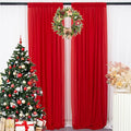 DUOBAO Chiffon Backdrop Curtain-2 Panels 29x108-Inch Red Wedding Fabric Drapes by DUOBAO
