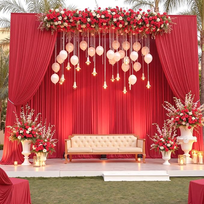 20×14ft Wrinkle Free Red Backdrop Curtain - Image 7