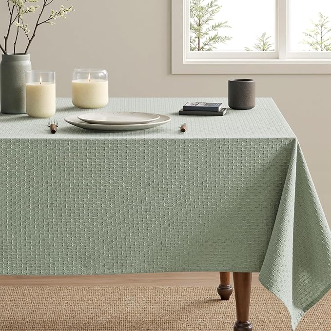 MIULEE Sage Green Linen Cottton Table Cloth Rectangle Tablecloth Waterproof - Image 7
