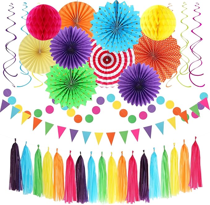 Rainbow Birthday Party-Decorations by Hugtmr