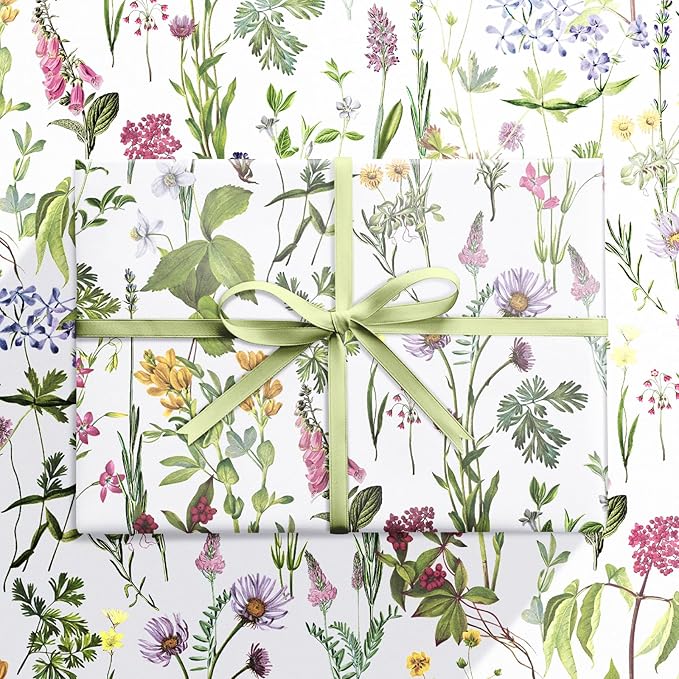 RUSPEPA 30" X 32.8' Wild Flower Wrapping Large Paper Roll - Image 3