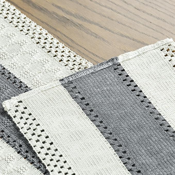 Artoid Mode Dark Grey Farmhouse Rustic Table Runner, Seasonal Holiday Hollow - Image 4
