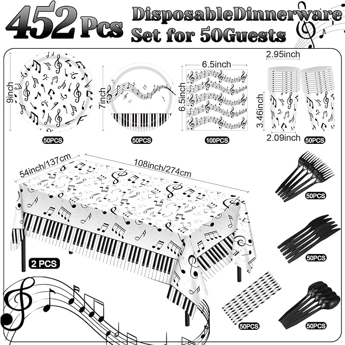 452 Pcs Music Themed Party Decorations - Image 3