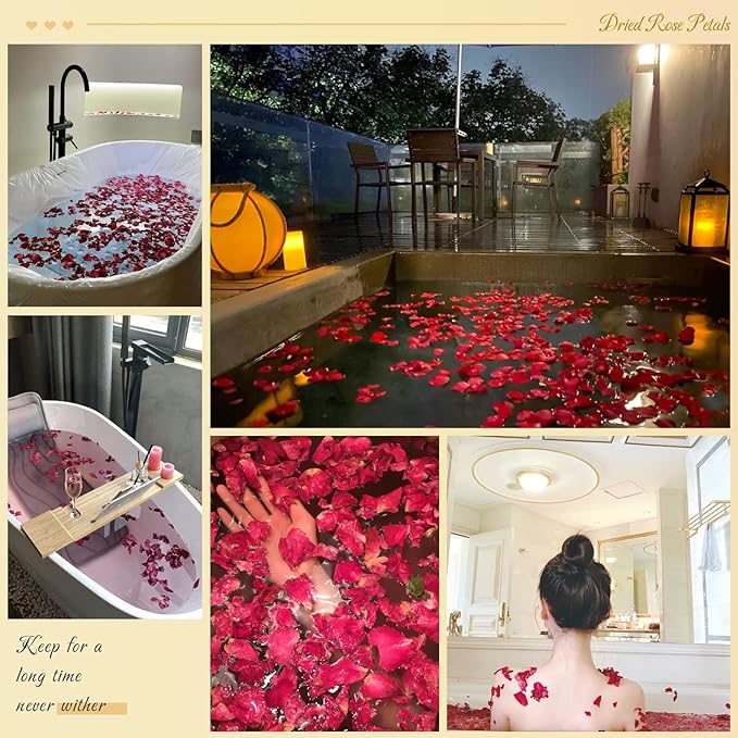 300+ PCS Biodegradable Red Rose Petals Wedding Confetti, 20+ Cups Dried Flower - Image 5