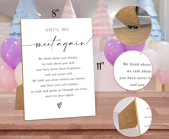 Until We Meet Again, Wedding Memorial Sign, 8x11 White Minimalist Style - Image 2
