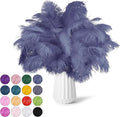 NEWONG 30pcs Blue-Purple Ostrich Feathers Natural Bulk 9-12inch Vase Craft by NEWONG